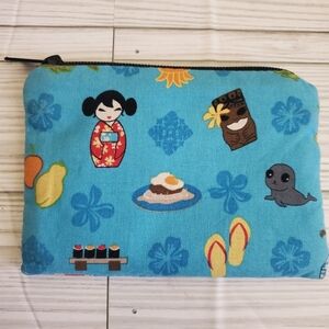 Japanese Girly Aloha Card Coin Bag Vacation Beachy Anime Doll Zip Wallet   Good